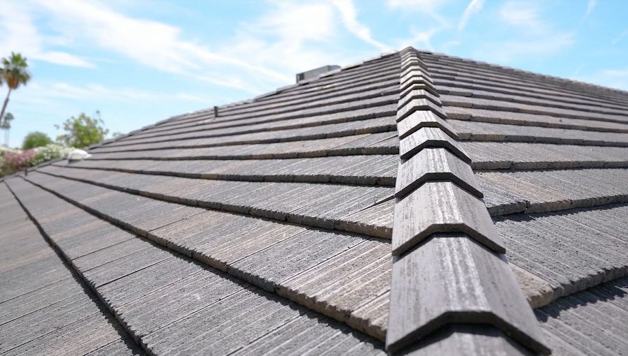 Newly installed asphalt shingle roof